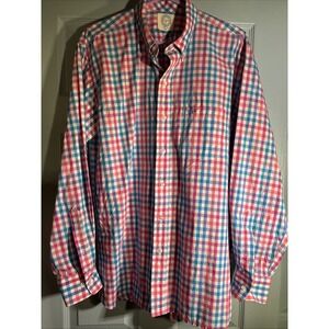 Coastal Cotton Clothiers 100% Cotton Men's Plaid Large Button Up‎ Shirt